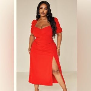 Pretty Little Thing red midi dress brand new with tags never worn